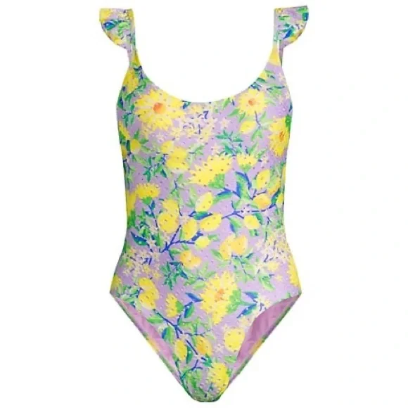 Farm Rio Purple Lemon Dream Swimsuit One-piece Bathing Suit M 165$ - Picture 6 of 8